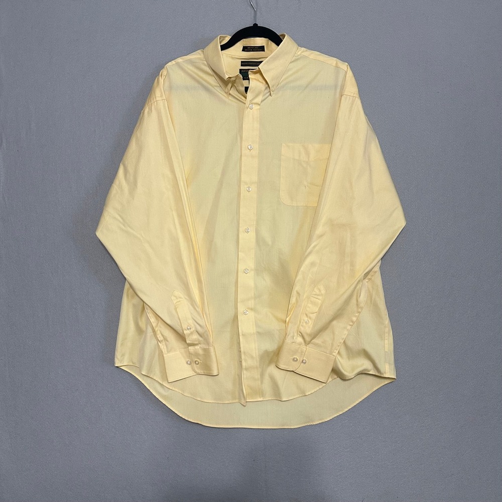 Alexander Julian Colours Mens XL Yellow Pinpoint Oxford Cotton Button Down Shirt